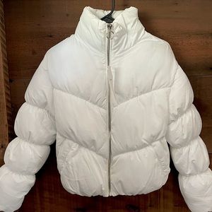 White puffer coat